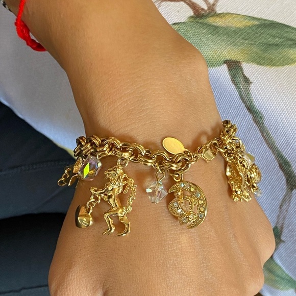 Kirks Folly Aurora Borealis style SWAROVSKI Crystal gold tone bracelet - Picture 3 of 16